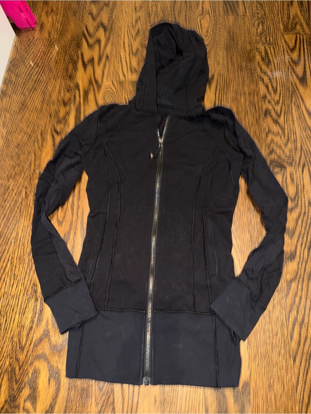 Black Hooded Zip-Up Jacket